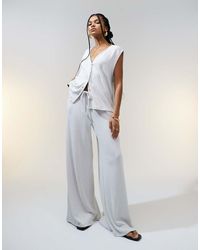 ASOS - Textured Knit Wide Leg Co-Ord Trouser - Lyst
