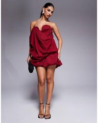 ASOS - Structured Bust Puffball Bandeau Mini Dress - Lyst