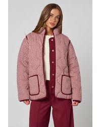 Urban Bliss - Gingham Quilted Coat - Lyst