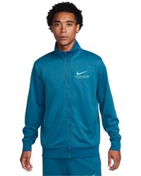 Nike - Blaue Trainingsjacke Mit Reißverschluss Und -Branding Auf Der Rückseite - Lyst