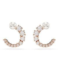 Swarovski - 'Matrix' Plated Metal Hoop Earrings - Lyst