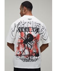 BoohooMAN - Oversized Spider Over The Seams Print T-Shirt Cotton - Lyst