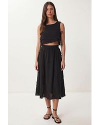 Happiness İstanbul - Cotton Sleeveless Blouse And Midi Skirt Set - Lyst