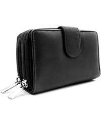 Woodland Leathers - Genuine Leather Purse With Two Zipper Pocket - Lyst