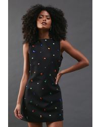 Warehouse - Embellished Sleeveless Mini Dress - Lyst