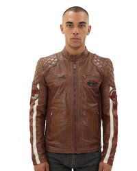Infinity Leather - Classic Striped Racing Jacket- Barcelona - Lyst