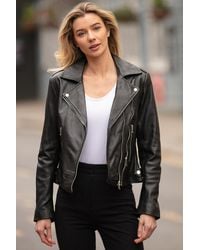 Ashwood Leather - 'Ciara' Real Biker Jacket - Lyst