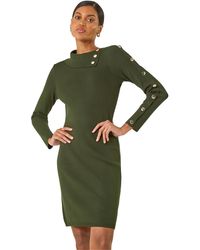 Roman - Button Detail Roll Neck Jumper Dress - Lyst