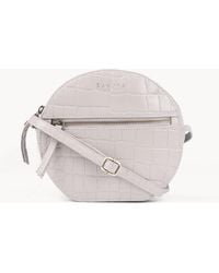 Assots London - Jane' Embossed Croc Leather Round Designer Crossbody Bag - Lyst