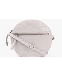 Assots London - Jane' Embossed Croc Leather Round Designer Crossbody Bag - Lyst