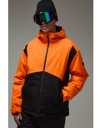BoohooMAN - Active Ski Waterproof Colour Block Jacket - Lyst
