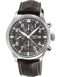 Gevril - Vaughn Chronograph Leather Swiss Automatic Eta 7750 Watch - Lyst
