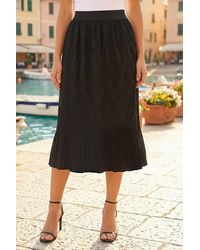 Roman - Pleated Crinkle Midi Skirt - Lyst
