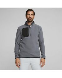 PUMA - Golf Quarter-Zip Long Sleeve Fleece Top - Lyst