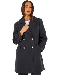Roman - Petite Double Breasted Collared Peacoat - Lyst