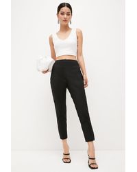 Karen Millen - Petite Essential Techno Woven Crop Trouser - Lyst