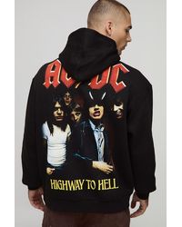 BoohooMAN - Oversized Ac/Dc License Printed Hoodie - Lyst