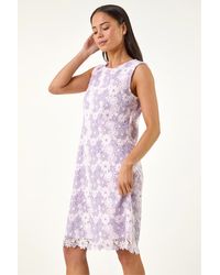 Roman - Petite Floral Broderie Shift Dress - Lyst
