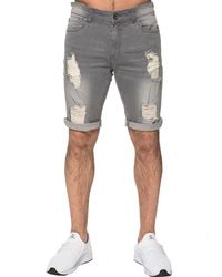 Enzo - Ripped Skinny Shorts - Lyst