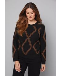 Wallis - Diamond Motif Crew Neck Jumper - Lyst