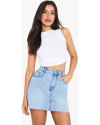 Boohoo - Tall Denim Mini Skirt - Lyst