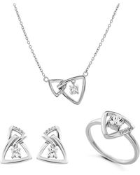 Orphelia - 'Santorini' 925 Sterling Set: Necklace + Earrings + Ring - Lyst