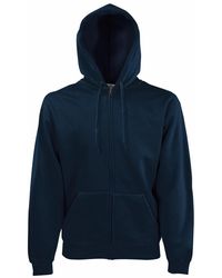 Fruit Of The Loom - Zip Through Hooded Sweatshirt Hoodie (Deep) Cotton - Lyst