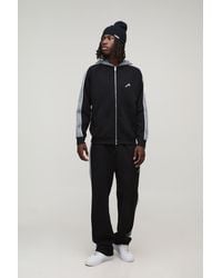 BoohooMAN - Oversized Panel Zip Through Hoodie & Relaxed Jogger Tracksuit - Lyst