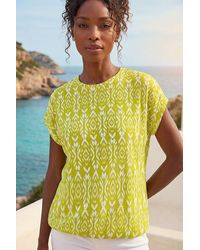Roman - Ikat Print Bubble Hem Top - Lyst