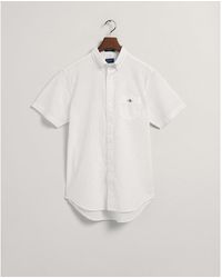 GANT - Regular Cotton Linen Short Sleeve Shirt - Lyst