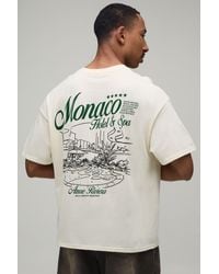 BoohooMAN - Oversized Boxy Monaco Hotel Print T-Shirt Cotton - Lyst