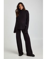 Boohoo - Tall Super Soft Roll Neck Oversized Jumper And Wide Leg Trouser Co-Ord - Lyst