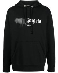 Palm Angels - Paris Gespoten Logo Zwarte Hoodie - Lyst