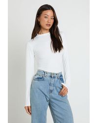 Boohoo - Tall Second Skin Crew Neck Long Sleeve Top - Lyst