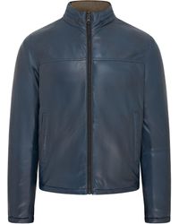 Infinity Leather - Blaue Wende-Bomber-Lederjacke Für Herren – Raufoss - Lyst