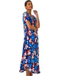 Roman - Floral Print Asymmetric Hem T-Shirt Dress - Lyst