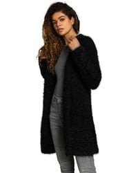 Roman - Fluffy Hooded Cardigan - Lyst