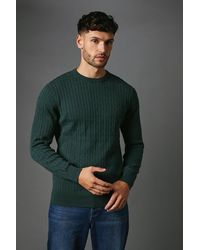 MAINE - Premium Pure Cotton Cable Crew Neck Jumper - Lyst