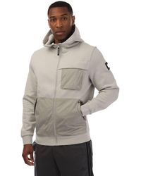 Weekend Offender - Daponte Zip-through Hoodie In Lichtgrijs - Lyst
