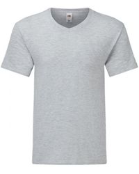 Fruit Of The Loom - Iconic 150 V Neck T-Shirt (Heather) Cotton - Lyst