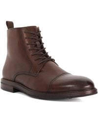 Dune - Matias Wf Wide Fit Toe Cap Detail Leather Ankle Boot - Lyst