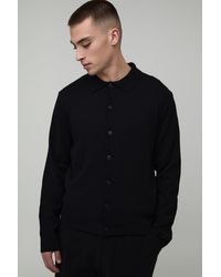 BoohooMAN - Boxy Fit Soft Touch Long Sleeve Knitted Shirt - Lyst