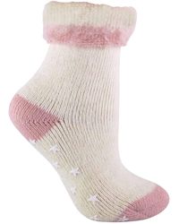 Sock Snob - Ladies Alpaca Wool Blend Thermal Slipper Bed Socks With Grippers - Lyst