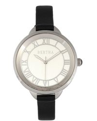 Bertha - Madison Sunray Dial Leather-Band Watch - Lyst