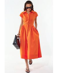 Busem - Belted Midi Dress With Shirt Collar - Lyst