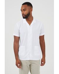 Brave Soul - Off Revere Collar Patch Pocket Short Sleeve Shirt - Lyst