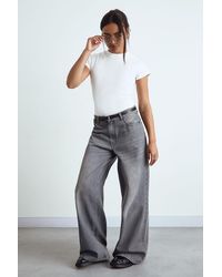 Boohoo - Basic Rib Short Sleeve Longline Fitted Top - Lyst