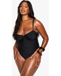 Boohoo - Plus Resin Trim Bathing Suit - Lyst