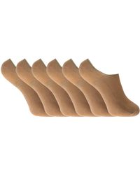 Sock Snob - 6 Pack Ladies Bamboo Liner Ankle Socks With Grip - Lyst