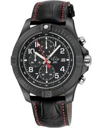 Gv2 - T38 Ipblk Case, Enamel Dial With Print, 3 Sub/ Stitching Handmade Italian Leather Strap - Lyst